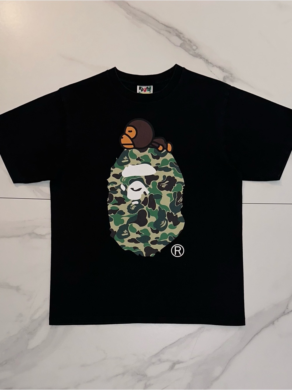 BAPE ABC Milo On Big Ape Tee Black Green Size Medium